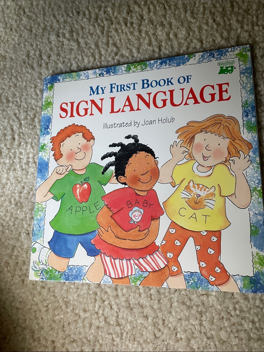 Whistles Blue Children’s Sign Language Board Book Back Cover